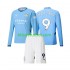 Equipación completa Niño Manchester City Erling Haaland 9 Camiseta de local 2024-2025 Manga Larga