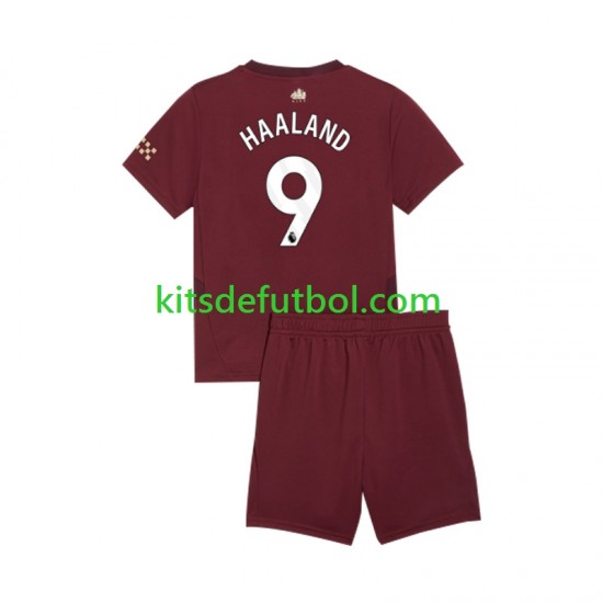 Equipación completa Niño Manchester City Erling Haaland 9 Camiseta alternativa 2024-2025 Manga Corta
