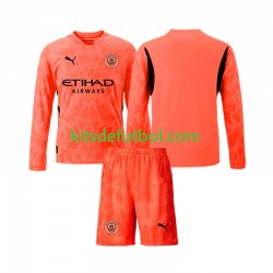 Equipación completa Niño Manchester City Portero Camiseta de visitante 2024-2025 Manga Larga