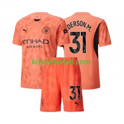 Equipación completa Niño Manchester City Portero Ederson Moraes 31 Camiseta de visitante 2024-2025 Manga Corta