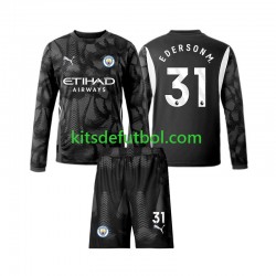 Equipación completa Niño Manchester City Portero Ederson Moraes 31 Camiseta Cuarta 2024-2025 Manga Larga