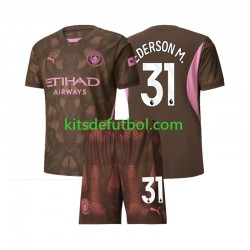 Equipación completa Niño Manchester City Portero Ederson Moraes 31 Camiseta de local 2024-2025 Manga Corta