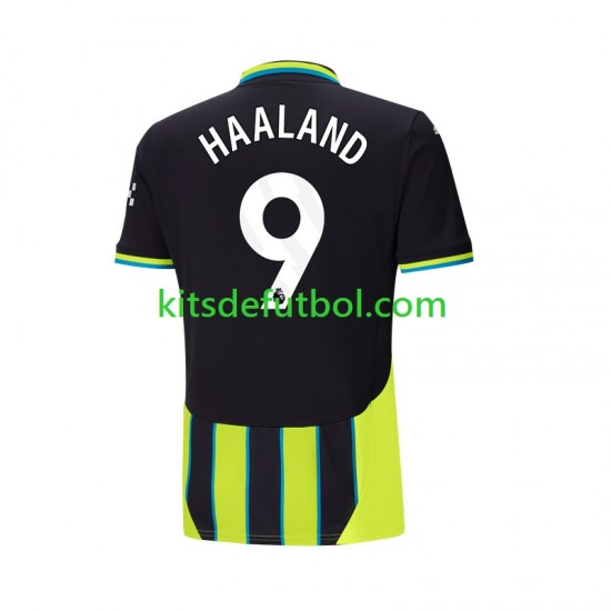 Manchester City Haaland 9 Hombre Camiseta de visitante 2024-2025 Manga Corta