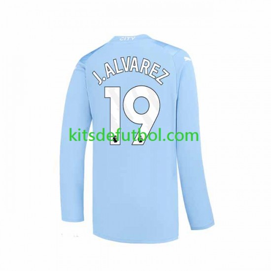 Manchester City J. ALVAREZ 19 Hombre Camiseta de local 2023-2024 Manga Larga Manchester City J. ALVAREZ 19 Hombre Camiseta de local 2023-2024 Manga Larga