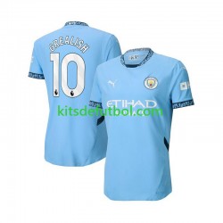 Manchester City Jack Grealish 10 Hombre Camiseta Azul de local 2024-2025 Manga Corta