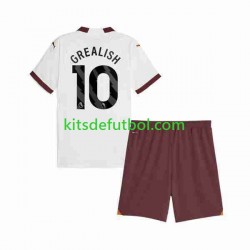 Equipación completa Niño Manchester City Jack Grealish 10 Camiseta de visitante 2023-2024 Manga Corta