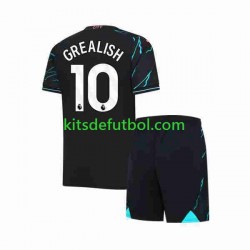 Equipación completa Niño Manchester City Jack Grealish 10 Camiseta alternativa 2023-2024 Manga Corta