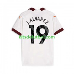 Manchester City Julian Alvarez 19 Hombre Camiseta de visitante 2023-2024 Manga Corta