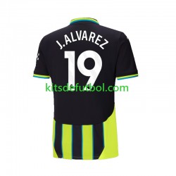 Manchester City Julian Alvarez 19 Hombre Camiseta de visitante 2024-2025 Manga Corta