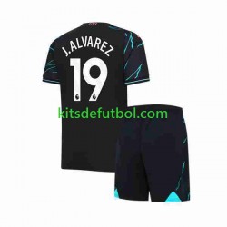 Equipación completa Niño Manchester City Julian Alvarez 19 Camiseta alternativa 2023-2024 Manga Corta