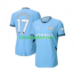 Manchester City Kevin De Bruyne 17 Hombre Camiseta Azul de local 2024-2025 Manga Corta