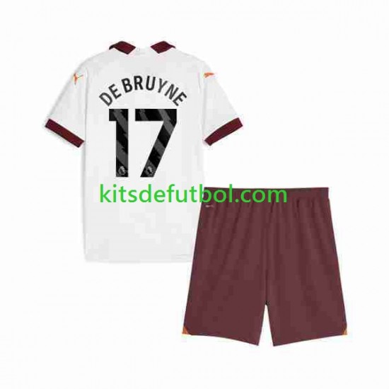 Equipación completa Niño Manchester City Kevin De Bruyne 17 Camiseta de visitante 2023-2024 Manga Corta