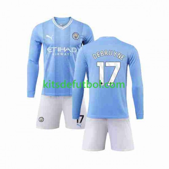 Equipación completa Niño Manchester City Kevin De Bruyne 17 Camiseta de local 2023-2024 Manga Larga Equipación completa Niño Manchester City Kevin De Bruyne 17 Camiseta de local 2023-2024 Manga Larga
