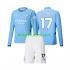 Equipación completa Niño Manchester City Kevin De Bruyne 17 Camiseta de local 2024-2025 Manga Larga