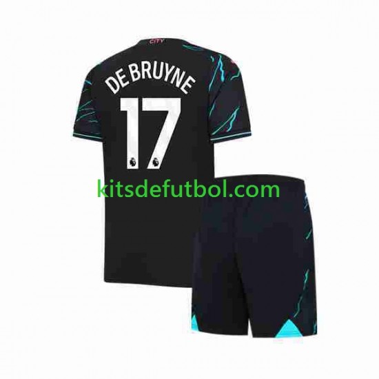 Equipación completa Niño Manchester City Kevin De Bruyne 17 Camiseta alternativa 2023-2024 Manga Corta