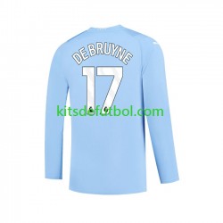 Manchester City Kevin De Bruyne 17 Hombre Camiseta de local 2023-2024 Manga Larga
