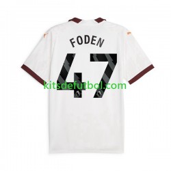 Manchester City Phil Foden 47 Hombre Camiseta de visitante 2023-2024 Manga Corta