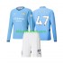 Equipación completa Niño Manchester City Phil Foden 47 Camiseta de local 2024-2025 Manga Larga