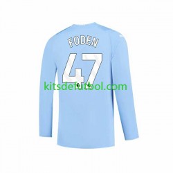 Manchester City Phil Foden 47 Hombre Camiseta de local 2023-2024 Manga Larga