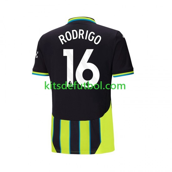 Manchester City RODRIGO 16 Hombre Camiseta de visitante 2024-2025 Manga Corta