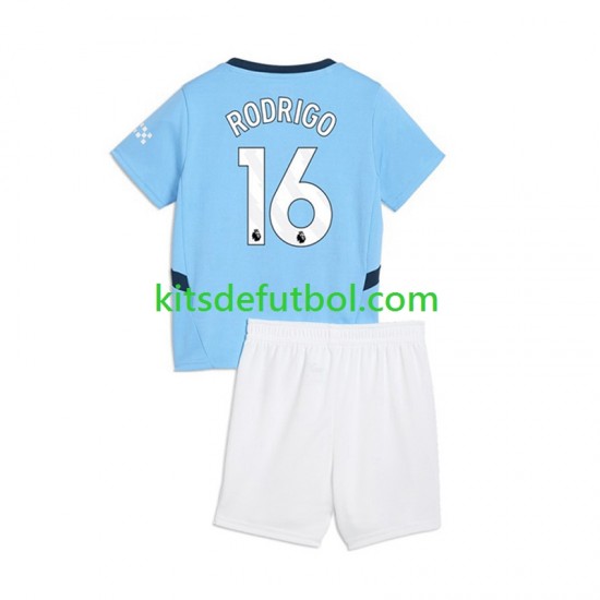 Equipación completa Niño Manchester City RODRIGO 16 Camiseta de local 2024-2025 Manga Corta