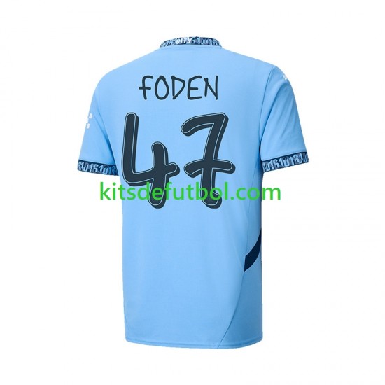 Manchester City UCL Font FODEN 47 Hombre Camiseta de local 2024-2025 Manga Corta