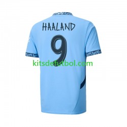 Manchester City UCL Font Haaland 9 Hombre Camiseta de local 2024-2025 Manga Corta
