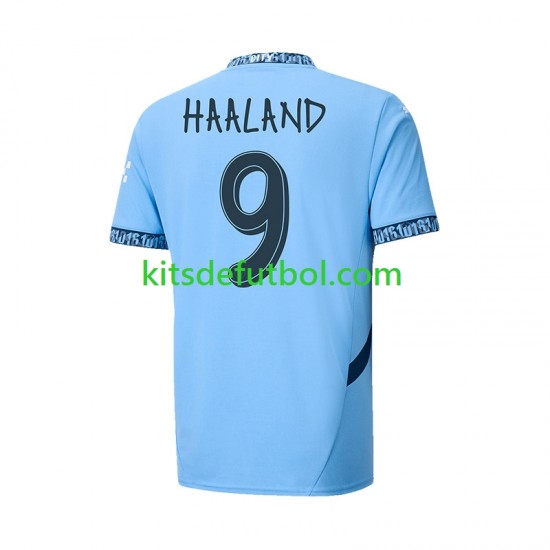 Manchester City UCL Font Haaland 9 Hombre Camiseta de local 2024-2025 Manga Corta