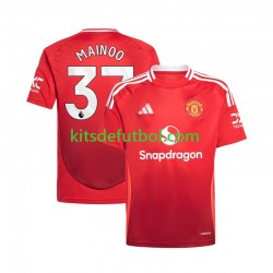 Manchester United Kobbie Mainoo 37 Hombre Camiseta Rojo de local 2024-2025 Manga Corta