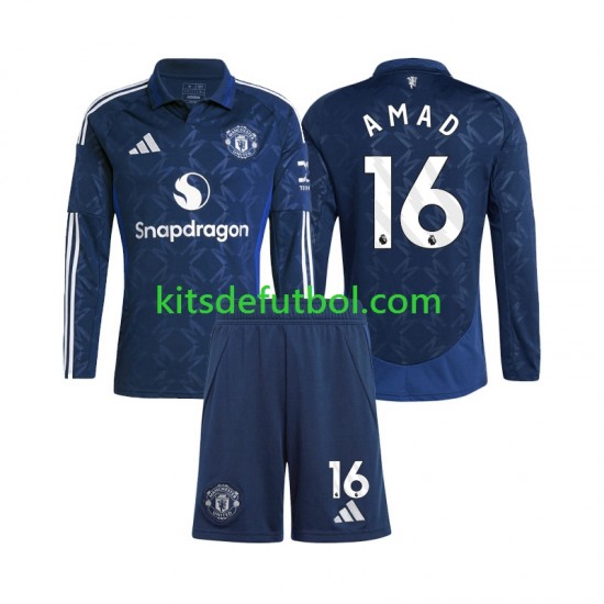 Equipación completa Niño Manchester United Amad 16 Camiseta de local 2024-2025 Manga Larga