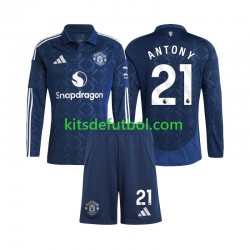 Equipación completa Niño Manchester United Antony 21 Camiseta de local 2024-2025 Manga Larga