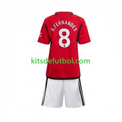 Equipación completa Niño Manchester United B Fernandes 8 Camiseta de local 2023-2024 Manga Corta