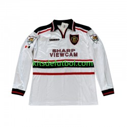 Manchester United Beckham 7 Retro 1998-1999 Hombre Camiseta de visitante Manga Larga
