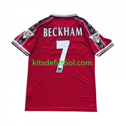 Manchester United Beckham 7 Retro 1998-1999 Hombre Camiseta de local Manga Corta