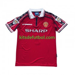 Manchester United Beckham 7 Retro 1998-1999 Hombre Camiseta de local Manga Corta