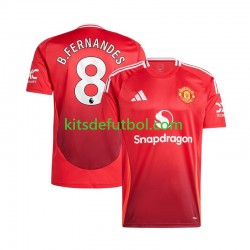 Manchester United Bruno Fernandes 8 Hombre Camiseta Rojo de local 2024-2025 Manga Corta