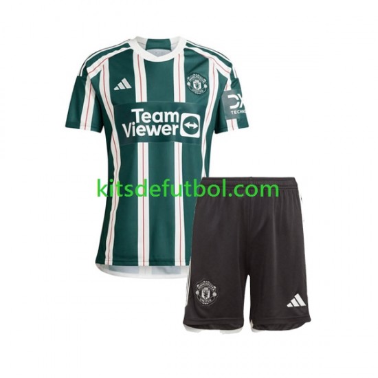 Equipación completa Niño Manchester United Camiseta de visitante 2023-2024 Manga Corta