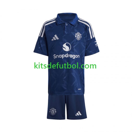 Equipación completa Niño Manchester United Camiseta Rojo de visitante 2024-2025 Manga Corta