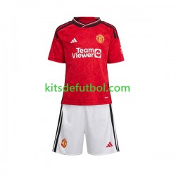 Equipación completa Niño Manchester United Camiseta de local 2023-2024 Manga Corta