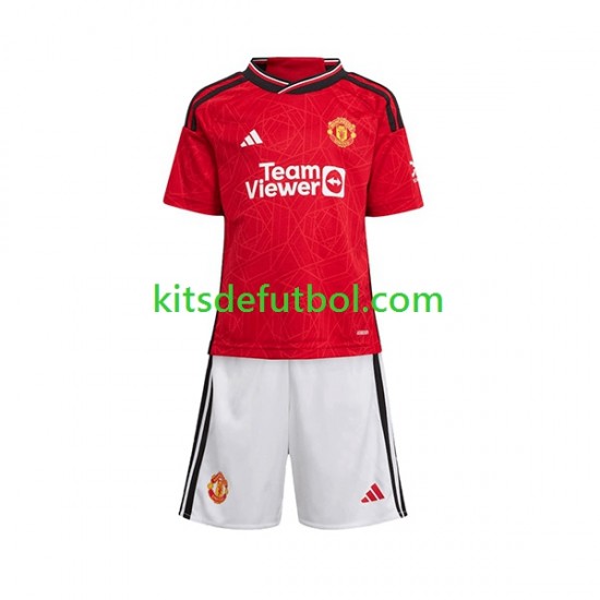 Equipación completa Niño Manchester United Camiseta de local 2023-2024 Manga Corta