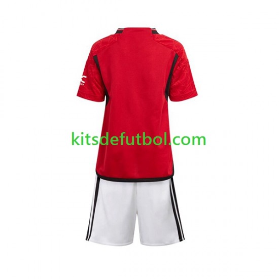 Equipación completa Niño Manchester United Camiseta de local 2023-2024 Manga Corta