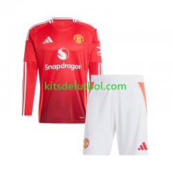 Equipación completa Niño Manchester United Camiseta de local 2024-2025 Manga Larga