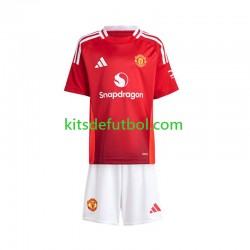 Equipación completa Niño Manchester United Camiseta Rojo de local 2024-2025 Manga Corta