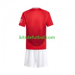 Equipación completa Niño Manchester United Camiseta Rojo de local 2024-2025 Manga Corta
