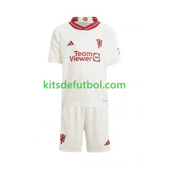 Equipación completa Niño Manchester United Camiseta alternativa 2023-2024 Manga Corta