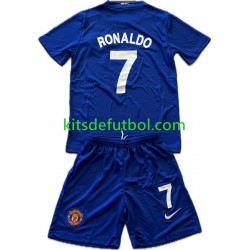 Equipación completa Niño Manchester United Cristiano Ronaldo 7 Retro 2008-2009 Camiseta alternativa Manga Corta