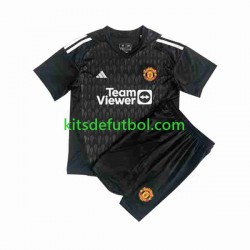Equipación completa Niño Manchester United Portero Camiseta alternativa 2023-2024 Manga Corta