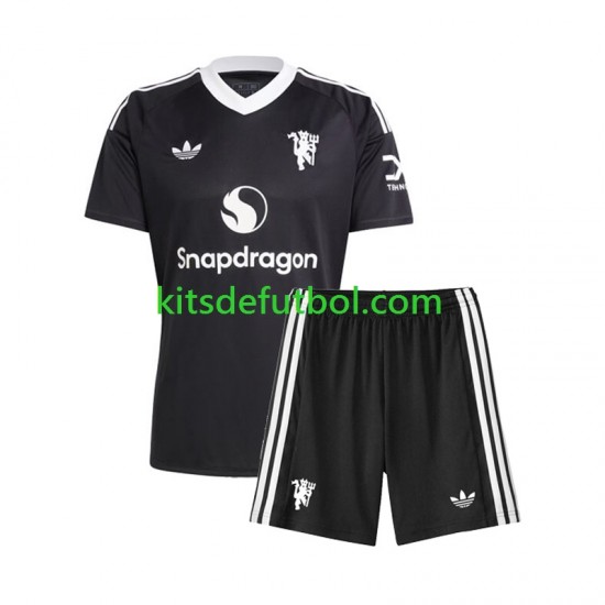 Equipación completa Niño Manchester United Portero Camiseta alternativa 2024-2025 Manga Corta