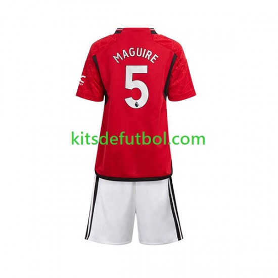 Equipación completa Niño Manchester United Harry Maguire 5 Camiseta de local 2023-2024 Manga Corta