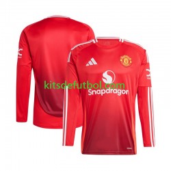 Manchester United Hombre Camiseta Rojo de local 2024-2025 Manga Larga